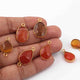 8  Pcs Mix Stone Faceted Assorted Shape 24k Gold Plated Pendant- 20mmx12mm-15mmx16mm-PC730 - Tucson Beads