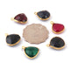 6 Pcs Mix Stone Faceted  24k Gold Plated Assorted Shape Pendant - 19mmx16mm-18mmx14mm PC701 - Tucson Beads