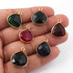 6 Pcs Mix Stone Faceted  24k Gold Plated Assorted Shape Pendant - 19mmx16mm-18mmx14mm PC701 - Tucson Beads