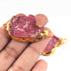 2  Pcs 24k Gold Plated Geode Agate Pink Druzzy Slice Double Bail Connector , Fancy Shape Druzzy , Gemstone Connector , Jewelry Making DRZ400 - Tucson Beads