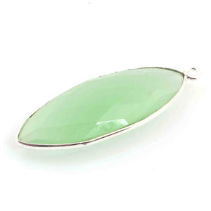 7 Pcs Aqua Chalcedony Faceted Marquise Shape 925 Silver Plated Pendant   39mmx14mm  PC100 - Tucson Beads