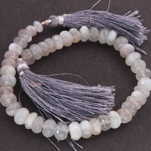 1 Strand Gray Silverite Faceted Roundels - Gray Silverite Roundels Beads 8mm- 9 Inches BR3406 - Tucson Beads