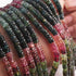 1  Long Strand Multi Tourmaline Smooth Heishi Tyre Shape Gemstone Beads -Wheel Briolettes Beads - 5mm-17 Inches BR03022