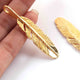 5 Pcs 24k Gold Plated Copper Feather Pendant, Feather Shape Pendant, Casting Copper,Jewelry Making Tools, 55mmx12mm GPC1125 - Tucson Beads
