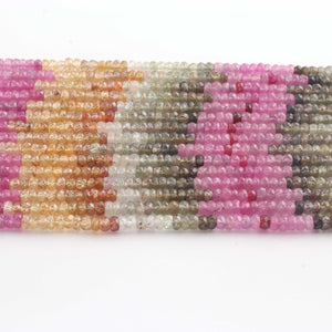 1 Strand AA Super Quality Multi Sapphire Faceted Rondelles - Gemstone Roundelle Beads-4.5mm-13.5 Inch- BR03025 - Tucson Beads