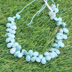 1 Strand Natural Sleeping Beauty Turquoise Faceted Big Size Pear Drop Briolettes -Arizona Turquoise Pear -6mmx10mm-7mmx8mm 8 Inches BR3801 - Tucson Beads