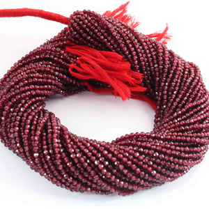 5  Long Strand Mozambique Garnet Faceted Gemstone Round Balls , Jewelry Making Supplies 2mm 12.5 Inches RB498 - Tucson Beads