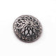 1 Pc Pave Diamond Antique Finish Flower Half Cap Beads 925 Sterling Silver - Pave Jewelry Bead 9mm PDC1023 - Tucson Beads