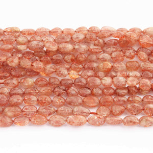 1 Strands Sunstone Smooth Oval Beads- Sunstone Oval Beads 6mmx4mm-8mmx6mm 16 Inches BR3969 - Tucson Beads