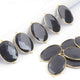 16 Pcs Black Onyx Faceted 24k Gold Plated Oval Shape Double Bail Connector -42mmx27mm-36mmx22mm  PC552 - Tucson Beads