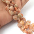 1 Strand Peach Moonstone Faceted Briolettes - Heart Gemstone Beads  9mm-12mm 8 Inches BR1283