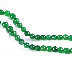 1 Strands Green Onyx Faceted Ball- Green Onyx  Ball Beads 8mm 9 Inches BR510 - Tucson Beads