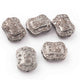 1 PC Pave Diamond Antique Finish Rectangle Beads 925 Sterling Silver - 11mmx9mm PDC1193 - Tucson Beads