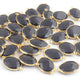 16 Pcs Black Onyx Faceted 24k Gold Plated Oval Shape Double Bail Connector -27mmx16mm-  PC563 - Tucson Beads