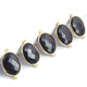 16 Pcs Black Onyx Faceted 24k Gold Plated Oval Shape Double Bail Connector -27mmx16mm-  PC563 - Tucson Beads