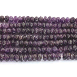 1 Strand Amethyst Faceted Roundels-Rondelles Beads 9mm 11 Inches BR3492 - Tucson Beads