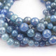 1 Strand  Natural Blue Chalcedony Silver Coated Smooth Rondelles Beads  6mm-8mm 8 Inches  BR3611 - Tucson Beads