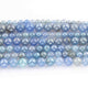 1 Strand  Natural Blue Chalcedony Silver Coated Smooth Rondelles Beads  6mm-8mm 8 Inches  BR3611 - Tucson Beads