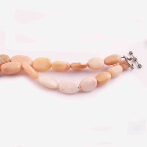 1  Strand Peach MoonStone Opal  Smooth  Necklace  - Oval Shape -16mm-12mm-  16.5 Inches BR3346 - Tucson Beads