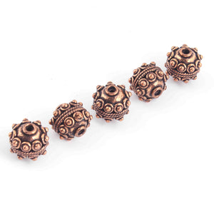 5 Pcs Natural Rose Gold Copper Color - Round Faceted Beads-12mmGPC606 - Tucson Beads