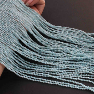 5 Long Strand Aquamarine Faceted Rondelles - Gemstone Round Balls Beads  2mm-12.5 Inches RB489 - Tucson Beads