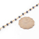 1 Feet Lapis  Rondelles Rosary Style 925 Sterling Vermeil   Beaded Chain -3mm-4mm- Gold wire Chain SRC063 - Tucson Beads