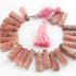 1 Strand Rhodochrosite Carving Briolettes -Rectangle Shape Briolettes -31mmx10mm-20mmx8mm - 8 Inches BR01737