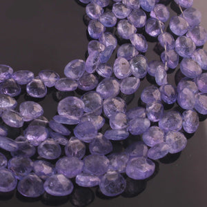1 Strand Amazing Quality Tanzanite Faceted Briolettes - Heart Shape Natural Gemstone Briolettes -5mmx7mm - 9-Inches BR03046 - Tucson Beads