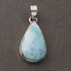 1 Pc Genuine and Rare Larimar Pear Pendant - 925 Sterling Silver - Gemstone Pendant 31mm-16mm SJ002 - Tucson Beads