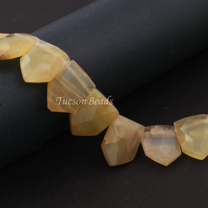 1 Strand Yellow Opal Faceted Briolettes - Hexagon Shape Briolettes  17mmx13mm-16mmx11mm - 9 Inches BR4089 - Tucson Beads