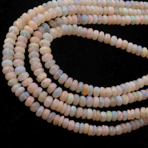 1 Long Strand Ethiopian Welo Opal Faceted Rondelles - Ethiopian Roundelles Beads 3mm-5mm 16 Inches long BRU071 - Tucson Beads