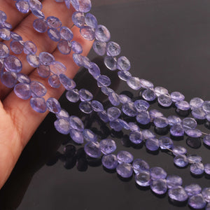 1 Strand Amazing Quality Tanzanite Faceted Briolettes - Heart Shape Natural Gemstone Briolettes -5mmx7mm - 9-Inches BR03046 - Tucson Beads