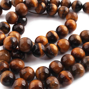1  Strand Tiger Eye Smooth Ball Beads  -Round Shape Beads  12mm  15.5 Inches BR3300 - Tucson Beads