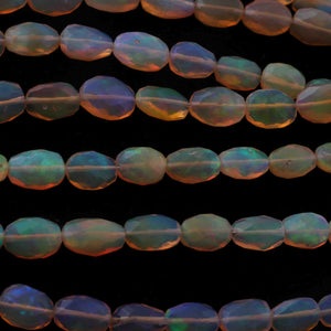 1 Strand Natural Ethiopian Welo Opal Faceted Briolettes,Opal Oval Beads, Fire Opal Briolettes  5mmx4mm-7mmx9mm 17 Inches BRU085 - Tucson Beads