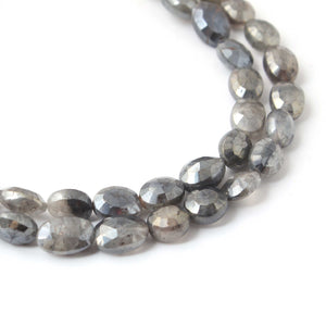 1 Strand Labradorite Silver Coated Faceted Briolettes - Oval Shape Beads 10mmx8mm-11mmX8mm 9 Inches BR1292 - Tucson Beads