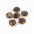6 Pcs Labradorite  Faceted Heart Shape 24k Gold Plated Connector - 23mmx16mm  PC303