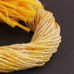 5 Strands Shaded Yellow Chalcedony Faceted balls-Small  Balls Beads , Gemstone Beads - 2mm- 13 inches RB503 - Tucson Beads