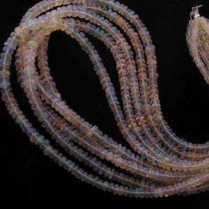 1 Long Strand Ethiopian Welo Opal Faceted Rondelles - Ethiopian Roundelles Beads 3mm-5mm 16.5 Inches long BRU076 - Tucson Beads