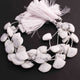 1 Strand White How Lite Faceted Fancy Shape Briolettes -  18mmx15mm-21mmx17mm 9 Inchs BR4265 - Tucson Beads