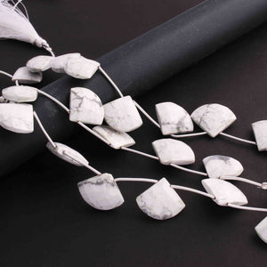 1 Strand White How Lite Faceted Fancy Shape Briolettes -  18mmx15mm-21mmx17mm 9 Inchs BR4265 - Tucson Beads