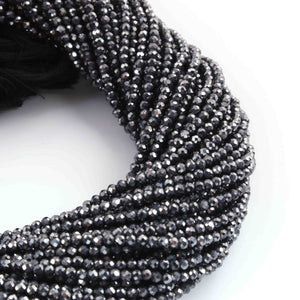 5 Long Strand Hematite Faceted Rondelles - Gemstone Round Balls Beads  2mm-12.5 Inches RB496 - Tucson Beads
