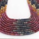 1 Strand Beautiful  Multi Sapphire Faceted Rondelles - Gemstone Roundelle Beads -5mm-15.5 Inches- BR03053 - Tucson Beads