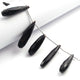 1  Strand Black Chalcedony Faceted Briolettes - Tear Drop Shape  Briolettes -33mmx8mm-27mmx8mm - 6 Inches BR1251 - Tucson Beads