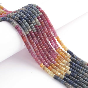 1 Strand Beautiful  Multi Sapphire Faceted Rondelles - Gemstone Roundelle Beads -5mm-15.5 Inches- BR03053 - Tucson Beads