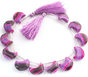 1 Strand Shaded Purple Opal Half Moon Smooth, Plain Beads -Gemstone Briolettes 16mmx9mm-15mmx7mm-8.5 Inches BR02770 - Tucson Beads