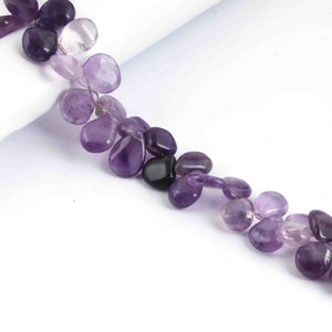 1 Long Strand Amethyst Smooth Briolettes - Assorted Shape Briolettes -9mmx11mm-10mmx12mm- 10 Inches BR1352 - Tucson Beads