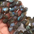 1 Long  Strand Labradorite  Faceted Briolettes -Pear Shape Briolettes - 16mmx11mm-24mmx12mm - 10 inch BR0439