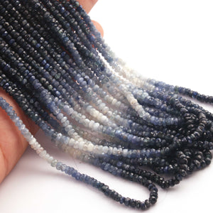 1 Strand Shaded Blue Sapphire Faceted Rondelles - Faceted Beads - Gemstone Beads - 3mm-3.5mm -16 Inch BR03059 - Tucson Beads
