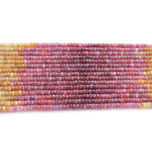 1 Strand Beautiful  Multi Sapphire Faceted Rondelles - Gemstone Roundelle Beads -4mm-17 Inches- BR03054 - Tucson Beads