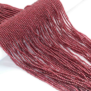 5 Long Strand Garnet Faceted Balls Beads -Gemstone Balls Beads 2mm-13 Inches RB483 - Tucson Beads